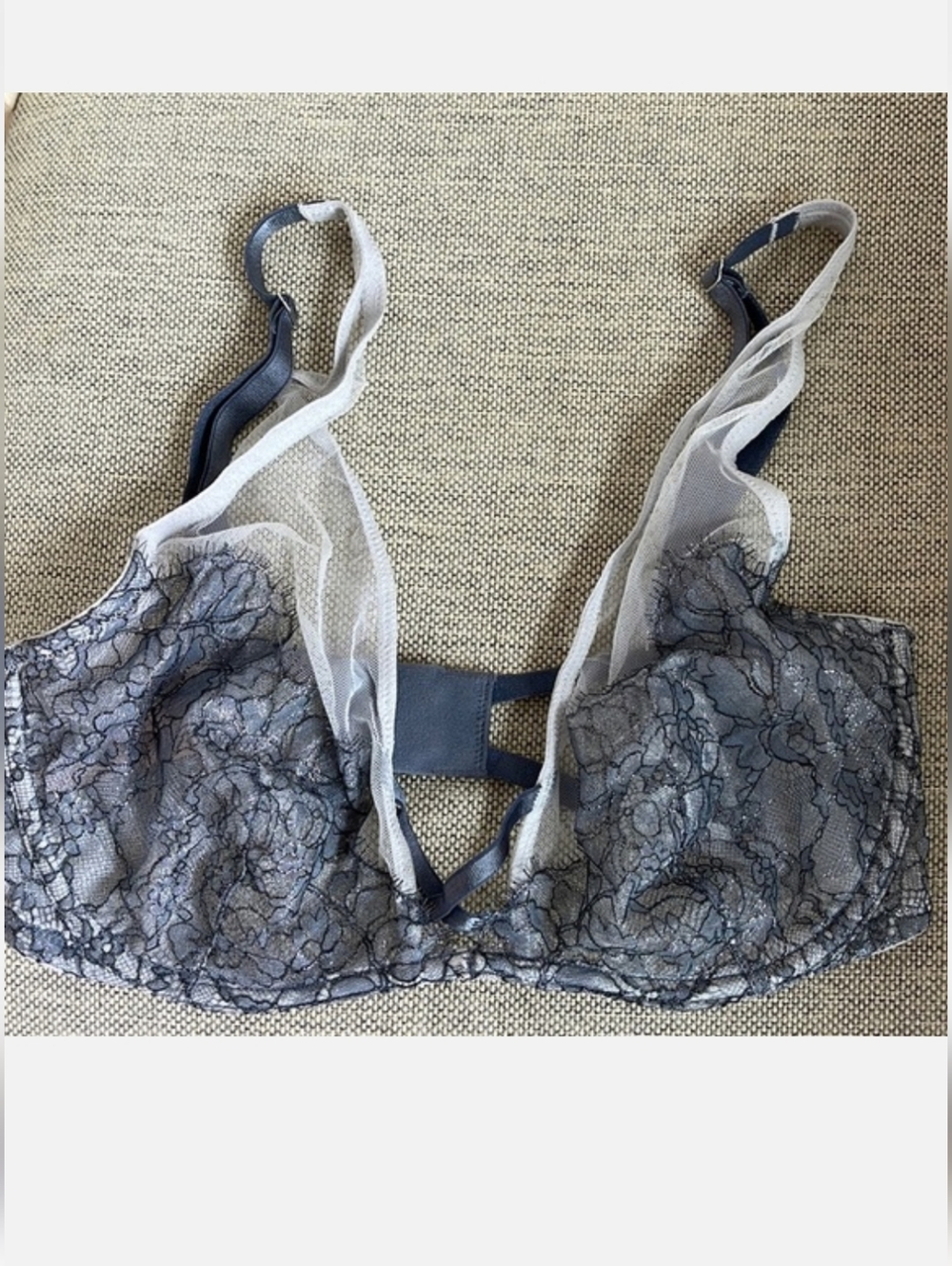 Victoria's Secret Very Sexy Unlined  Lace Plunge Bra with Sheer Panels